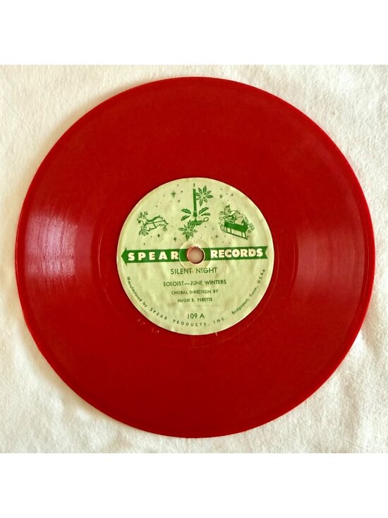 Spear Records Other - Vintage 1950s Silent Night Red Vinyl 78 Record Christmas Decor Spear Records